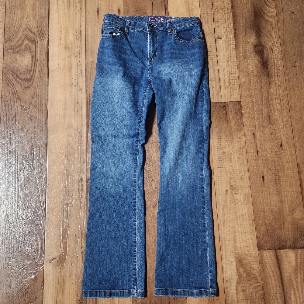 Childrens Place Girls Bootcut Blue Jeans Size 12